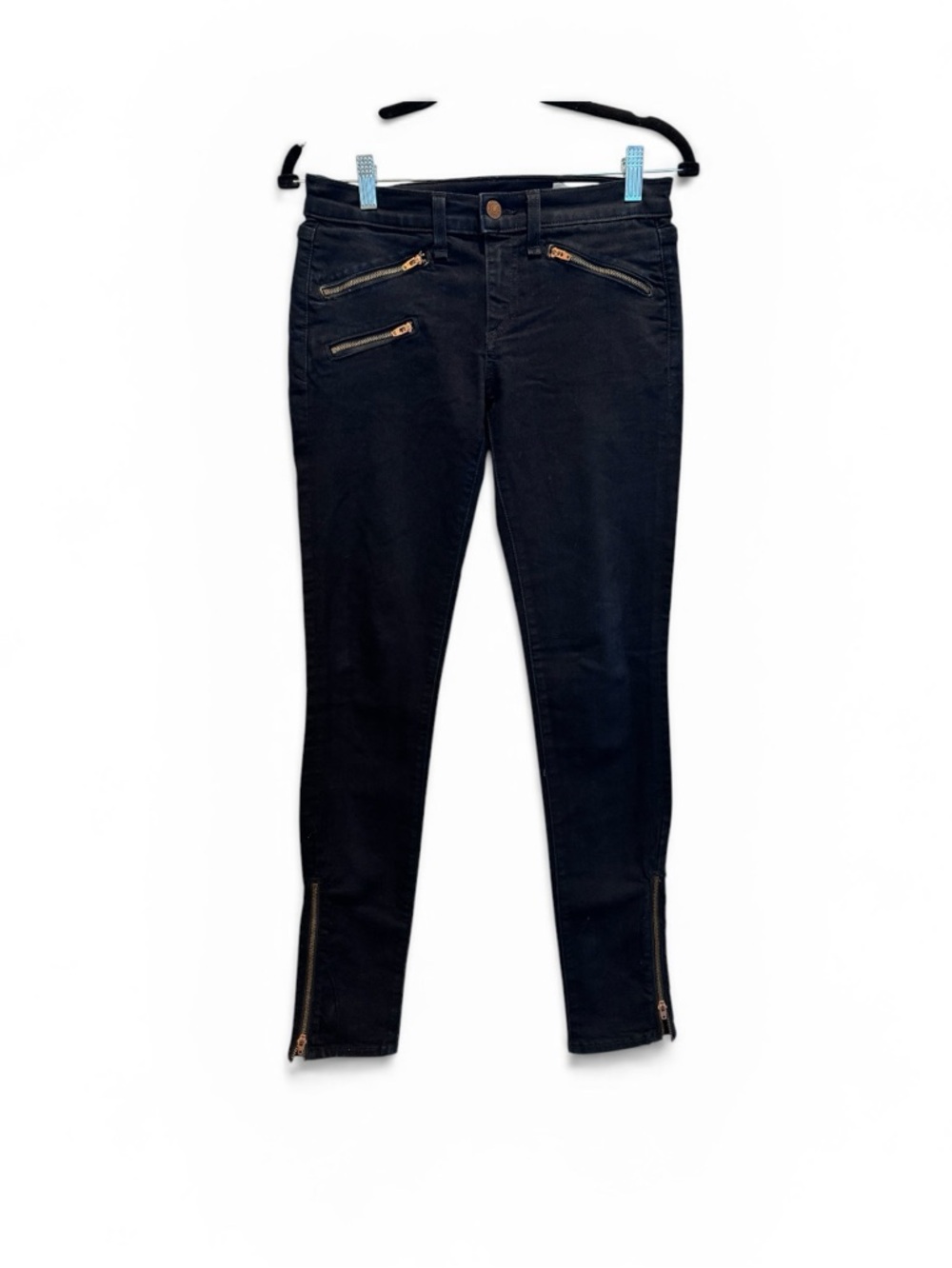 rag & bone Black Skinny Jeans with Zip Details